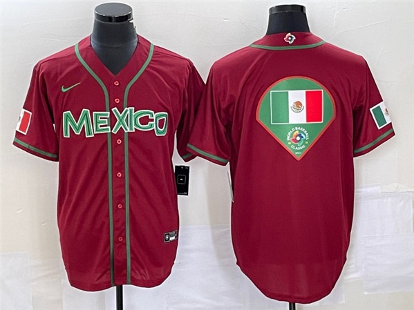 Mexico 2023 Red World Classic Team Big Logo Stitched Jersey
