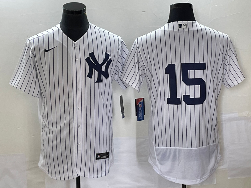 New York Yankees #15 Thurman Munson White Flex Base Stitched Jersey