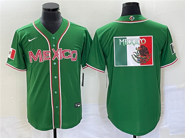 Mexico 2023 Green World Classic Team Big Logo Stitched Jersey