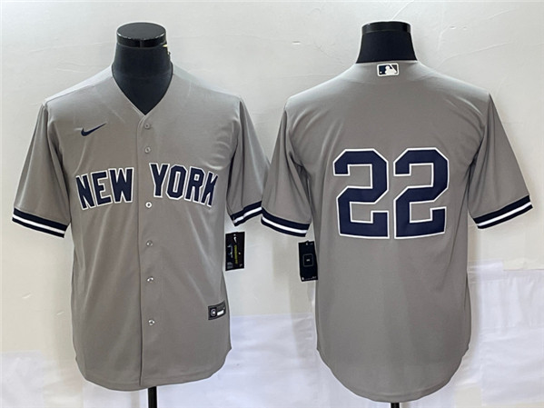 New York Yankees #22 Harrison Bader Gray Cool Base Stitched Jersey