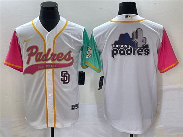 San Diego Padres White Team Big Logo City Connect Cool Base With Patch Stitched Jersey