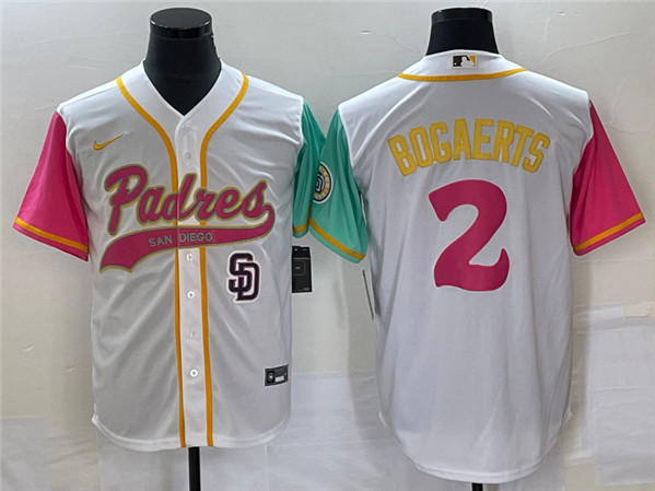 San Diego Padres #2 Xander Bogaerts White City Connect Cool Base With Patch Stitched Jersey