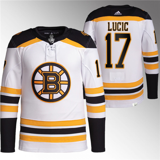 Boston Bruins #17 Milan Lucic White Stitched Jersey