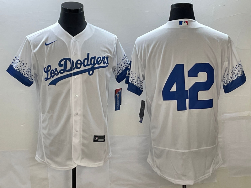 Los Angeles Dodgers #42 Jackie Robinson White City Connect Flex Base Stitched Jersey