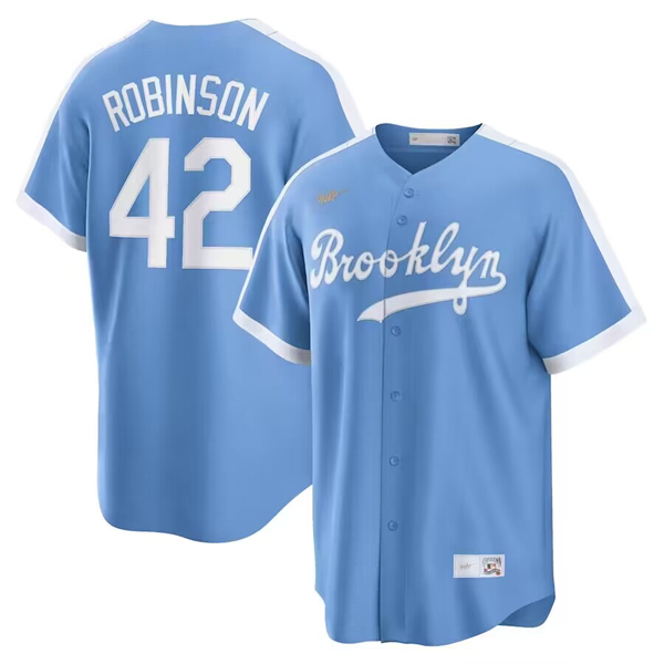 Los Angeles Dodgers #42 Jackie Robinson Light Blue Cool Base Stitched Jersey