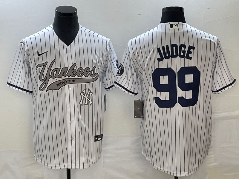 New York Yankees #99 Aaron Judge White With Patch Cool Base Stitched Jersey