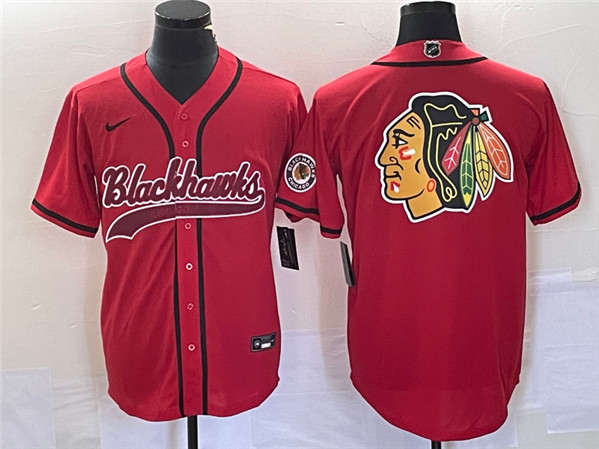 Chicago Blackhawks Red Team Big Logo Cool Base Stitched Jersey