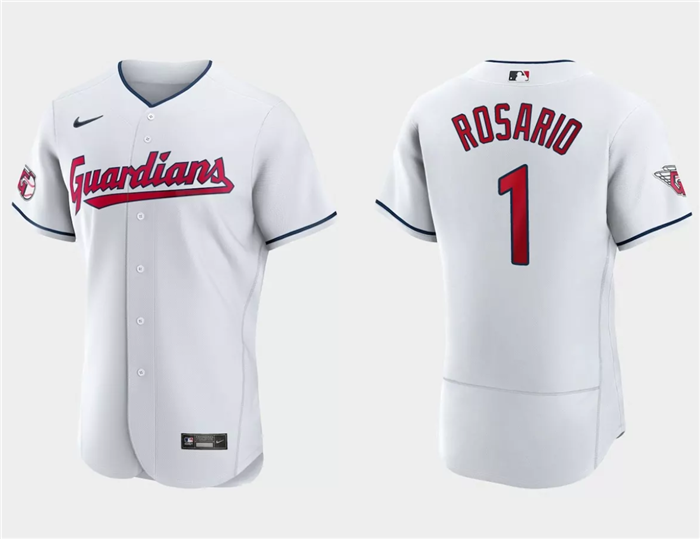 Cleveland Guardians #1 Amed Rosario White Flex Base Stitched Jersey
