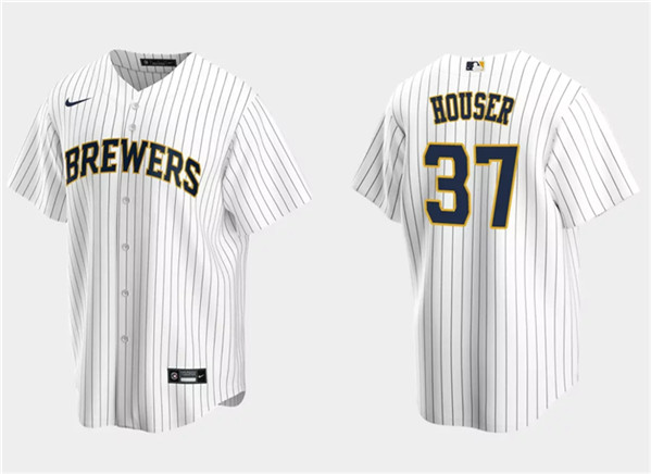 Milwaukee Brewers #37 Adrian Houser White Cool Base Stitched Jersey