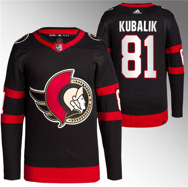 Ottawa Senators #81 Dominik Kubalik Black Premier Breakaway Stitched Jersey