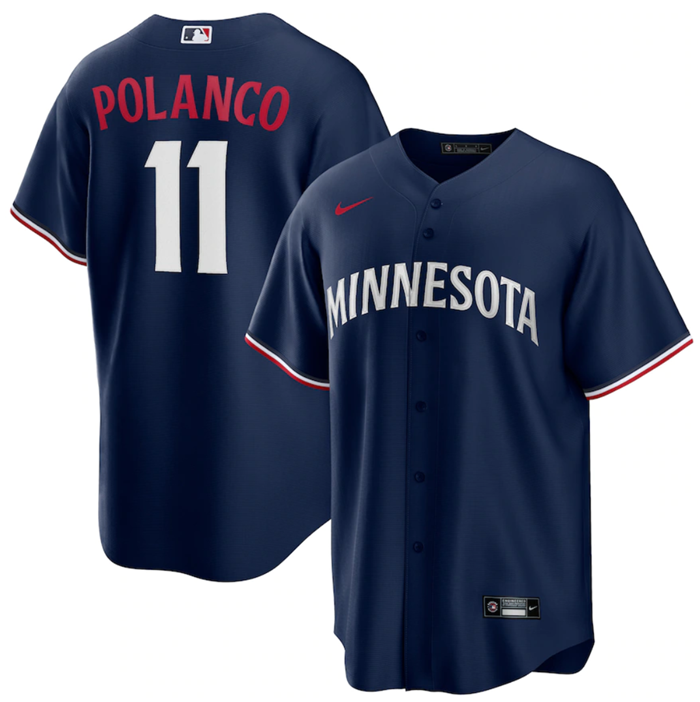 Minnesota Twins #11 Jorge Polanco Navy Cool Base Stitched Jersey