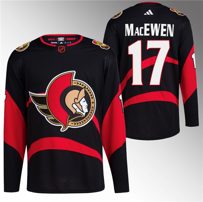 Ottawa Senators #17 Zack MacEwen Black Reverse Retro Stitched Jersey