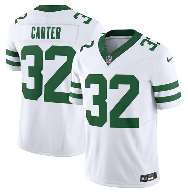 New York Jets #32 Michael Carter White 2023 F.U.S.E. Vapor Limited Throwback Stitched Jersey