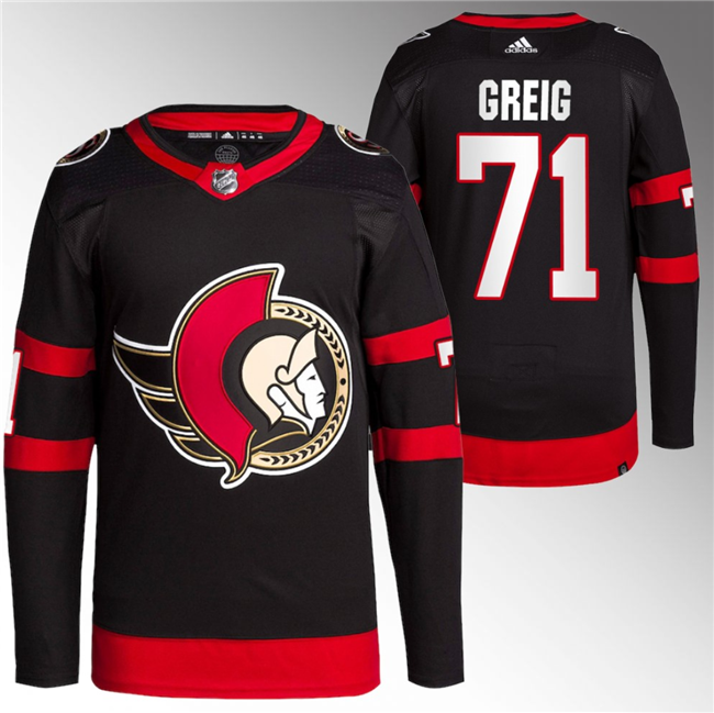 Ottawa Senators #71 Ridly Greig Black Premier Breakaway Stitched Jersey