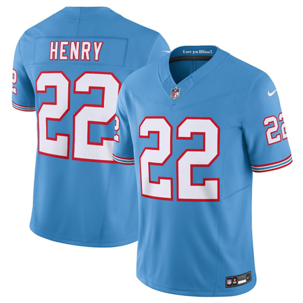 Tennessee Titans #22 Derrick Henry Light Blue 2023 F.U.S.E. Vapor Limited Throwback Stitched Jersey