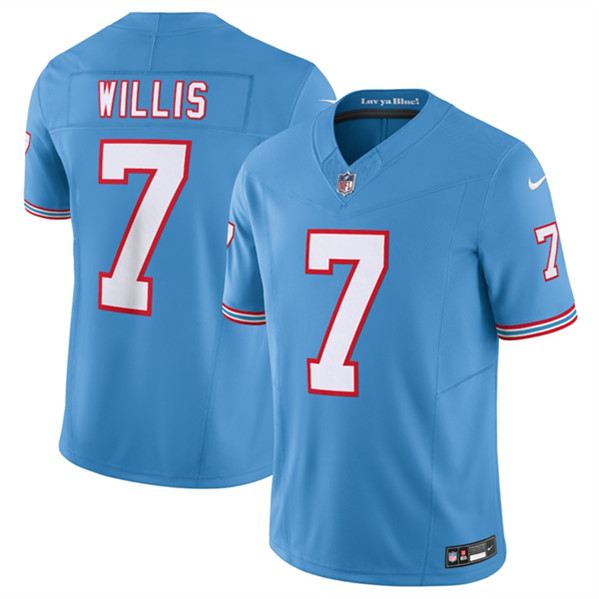 Tennessee Titans #7 Malik Willis Light Blue 2023 F.U.S.E. Vapor Limited Throwback Stitched Jersey