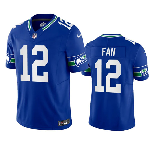 Seattle Seahawks 12th Fan Royal 2023 F.U.S.E. Vapor Limited Throwback Stitched Jersey