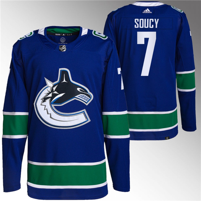 Vancouver Canucks #7 Carson Soucy Blue Stitched Jersey