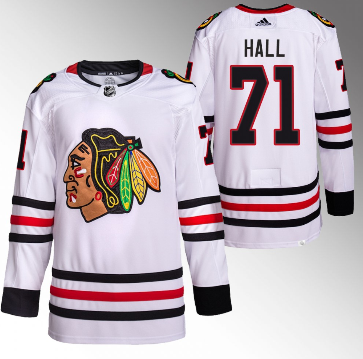 Chicago Blackhawks #71 Taylor Hall White Stitched Jersey