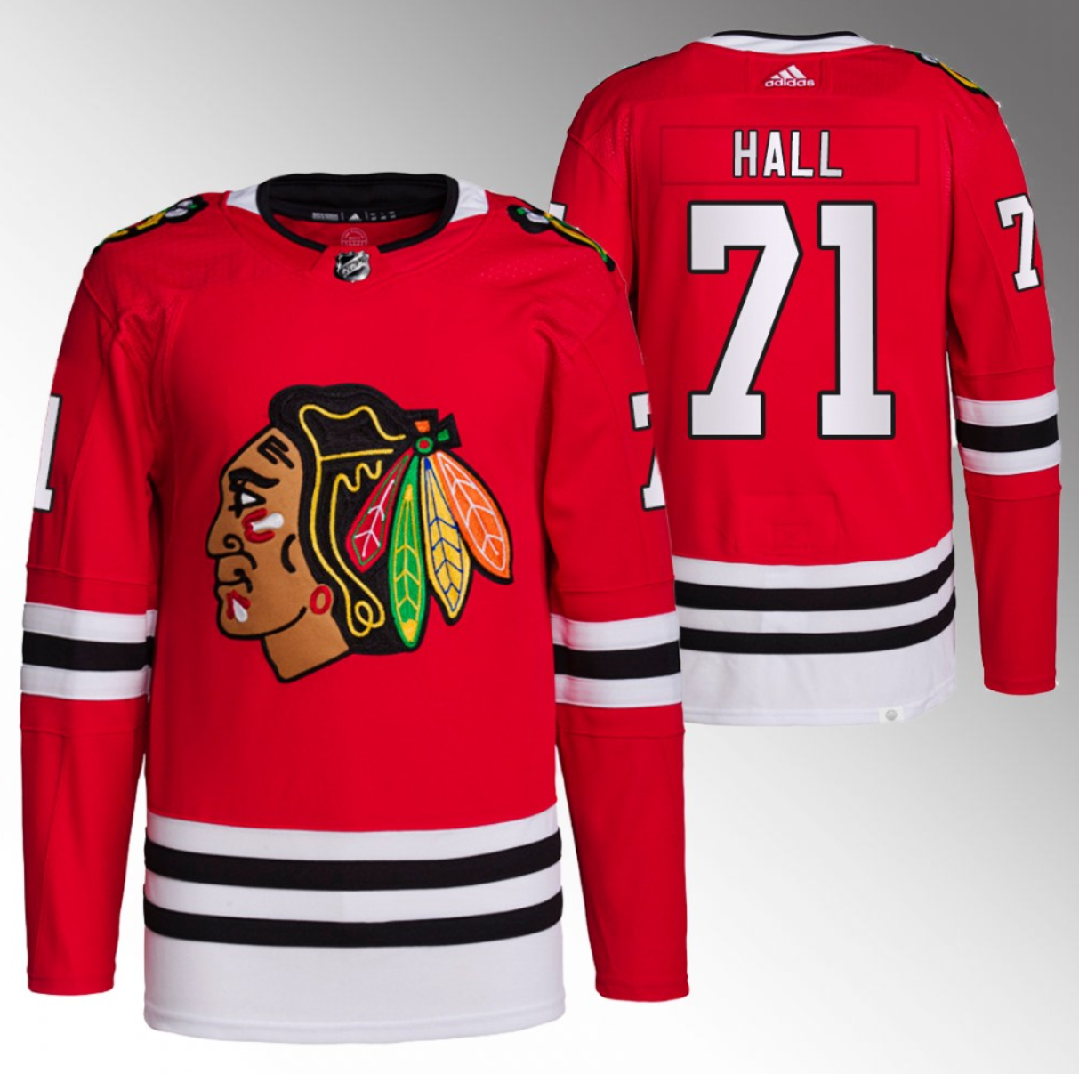Chicago Blackhawks #71 Taylor Hall Red Stitched Jersey