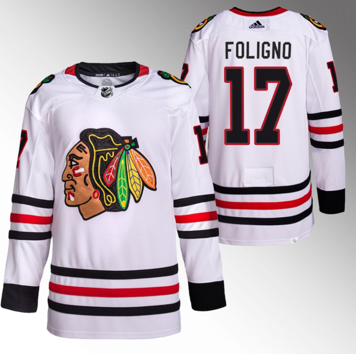 Chicago Blackhawks #17 Nick Foligno White Stitched Jersey