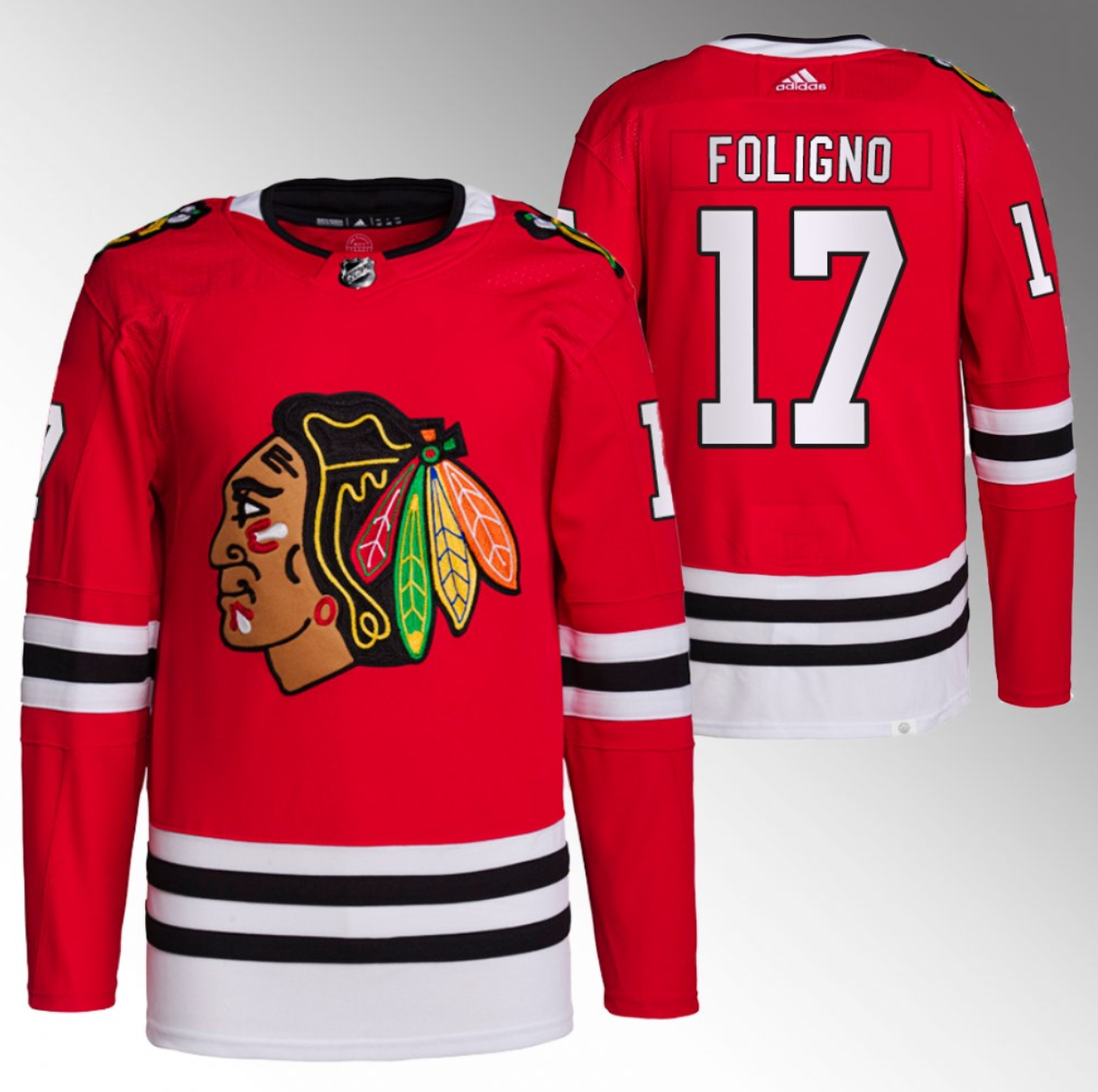 Chicago Blackhawks #17 Nick Foligno Red Stitched Jersey