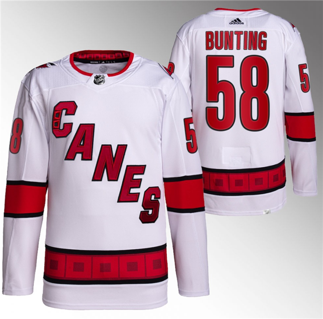 Carolina Hurricanes #58 Michael Bunting White Stitched Jersey
