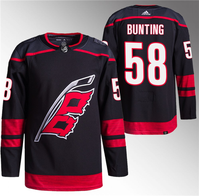 Carolina Hurricanes #58 Michael Bunting Black Stitched Jersey