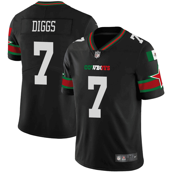Dallas Cowboys #7 Trevon Diggs Black Mexico Vapor Limited Stitched Jersey