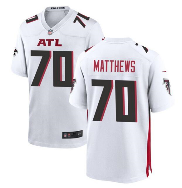 Atlanta Falcons #70 Jake Matthews White Stitched Game Jersey