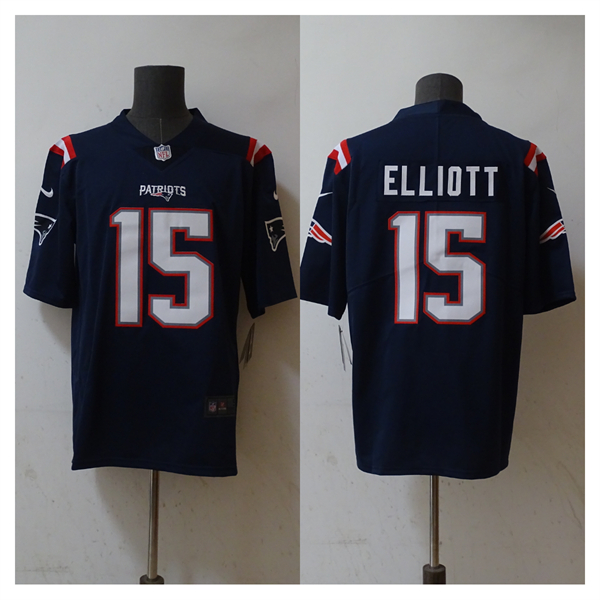 New England Patriots #15 Ezekiel Elliott Navy Vapor Untouchable Stitched Jersey