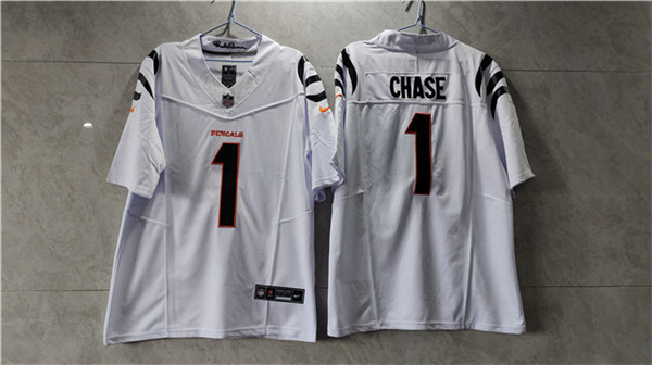 Cincinnati Bengals #1 Ja'Marr Chase White 2023 F.U.S.E. Vapor Untouchable Limited Stitched Jersey