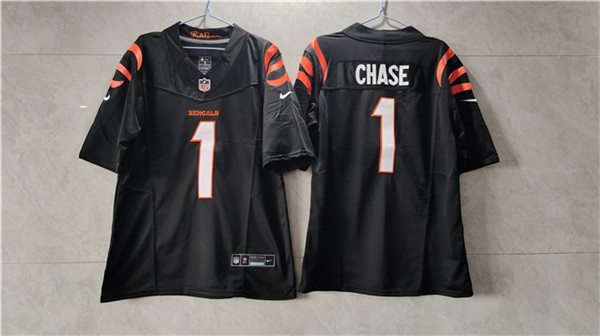 Cincinnati Bengals #1 Ja'Marr Chase Black 2023 F.U.S.E. Vapor Untouchable Limited Stitched Jersey