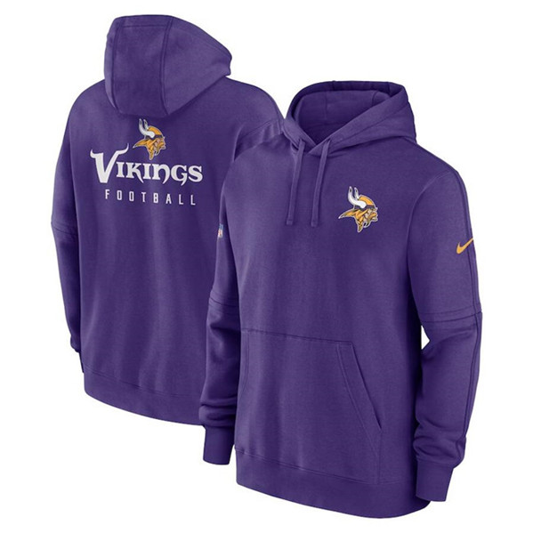 Minnesota Vikings Purple Sideline Club Fleece Pullover Hoodie