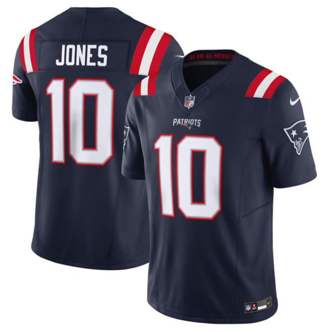 New England Patriots #10 Mac Jones Navy 2023 F.U.S.E. Vapor Limited Stitched Jersey