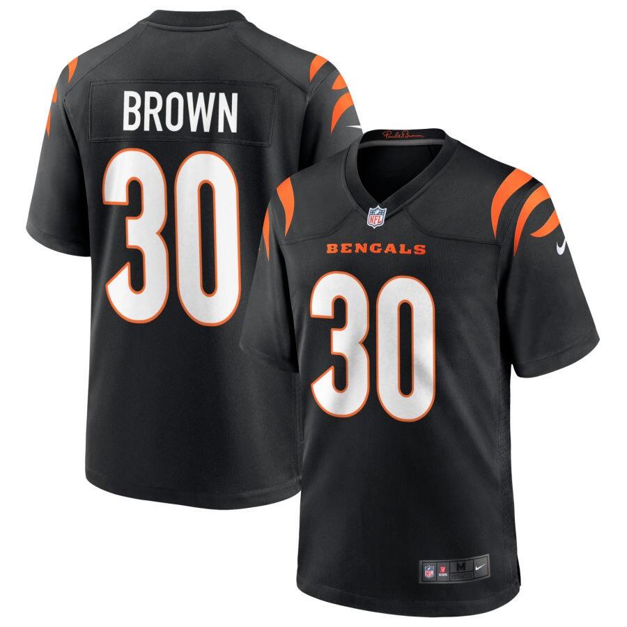 Cincinnati Bengals #30 Chase Brown Black Stitched Game Jersey
