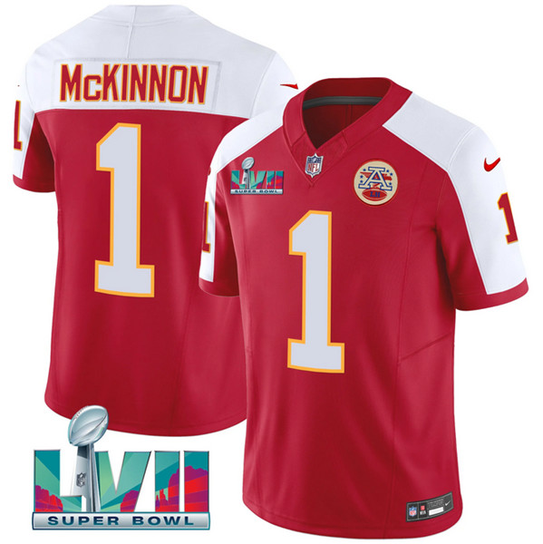 Kansas City Chiefs #1 Jerick McKinnon Red 2023 F.U.S.E. With Super Bowl LVII Patch Vapor Untouchable Limited Stitched Jersey