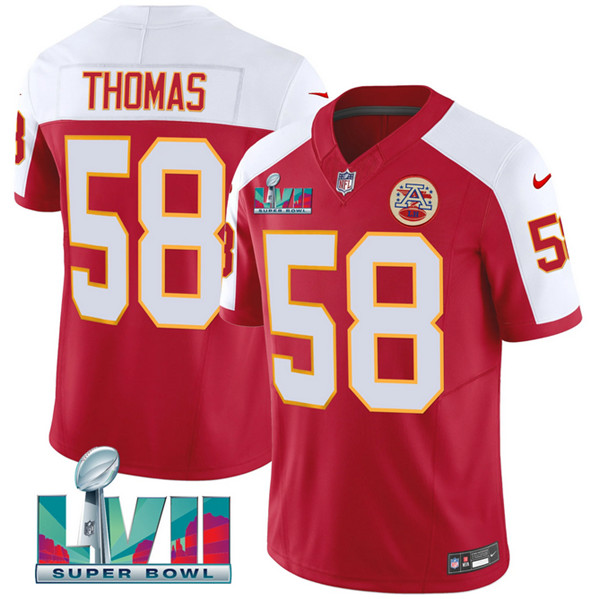 Kansas City Chiefs #58 Derrick Thomas Red 2023 F.U.S.E. With Super Bowl LVII Patch Vapor Untouchable Limited Stitched Jersey