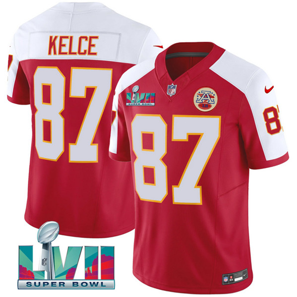 Kansas City Chiefs #87 Travis Kelce Red 2023 F.U.S.E. With Super Bowl LVII Patch Vapor Untouchable Limited Stitched Jersey