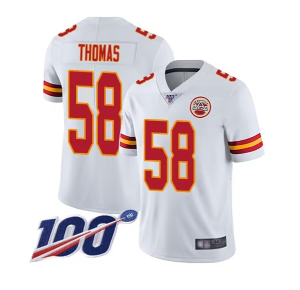 Kansas City Chiefs #58 Derrick Thomas White 2019 100th Season Vapor Untouchable Limited Stitched Jersey