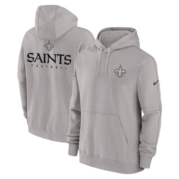 New Orleans Saints Gray Sideline Club Fleece Pullover Hoodie