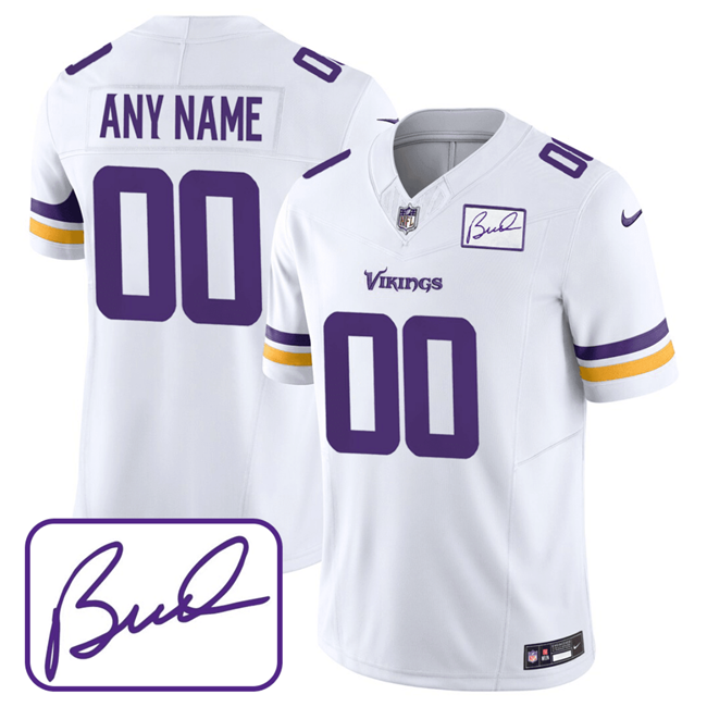 Minnesota Vikings Custom White 2023 F.U.S.E. Bud Grant Patch Limited Stitched Jersey