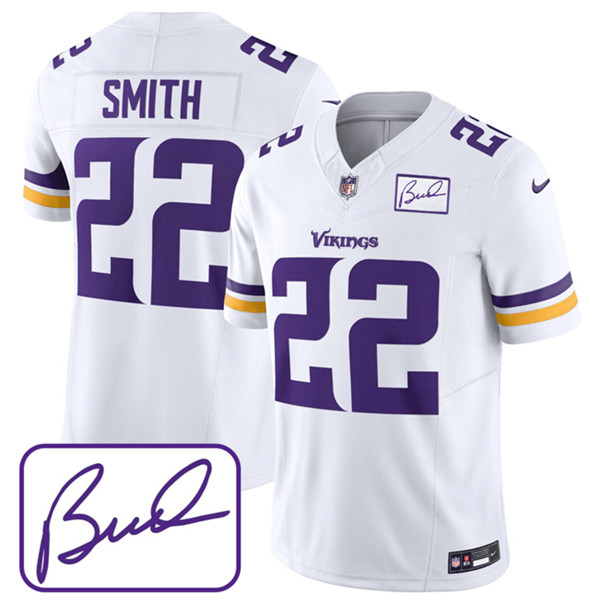 Minnesota Vikings #22 Harrison Smith White 2023 F.U.S.E. Bud Grant Patch Limited Stitched Jersey