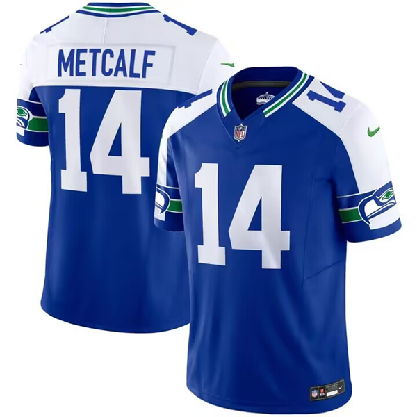 Seattle Seahawks #14 D.K. Metcalf Royal 2023 F.U.S.E. Throwback Vapor Limited Stitched Jersey