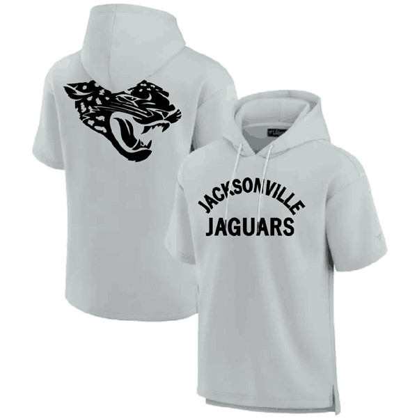 Jacksonville Jaguars Gray Super Soft Fleece Short Sleeve Hoodie