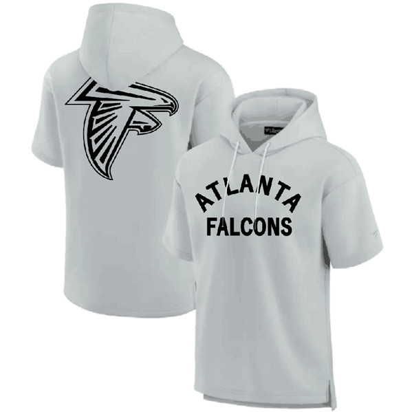 Atlanta Falcons Gray Super Soft Fleece Short Sleeve Hoodie