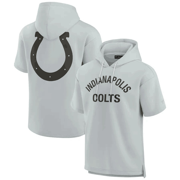 Indianapolis Colts Gray Super Soft Fleece Short Sleeve Hoodie