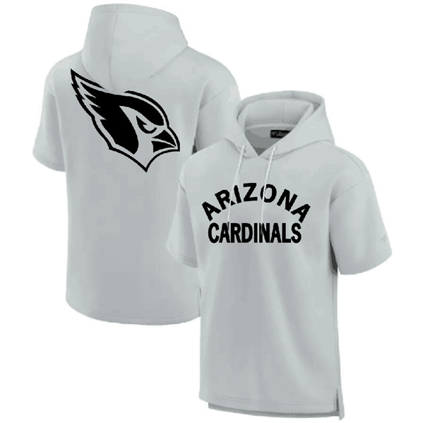 Arizona Cardinals Gray Super Soft Fleece Short Sleeve Hoodie