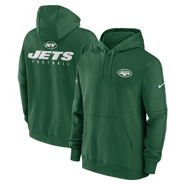 New York Jets Green Sideline Club Fleece Pullover Hoodie