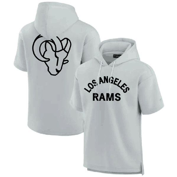 Los Angeles Rams Gray Super Soft Fleece Short Sleeve Hoodie